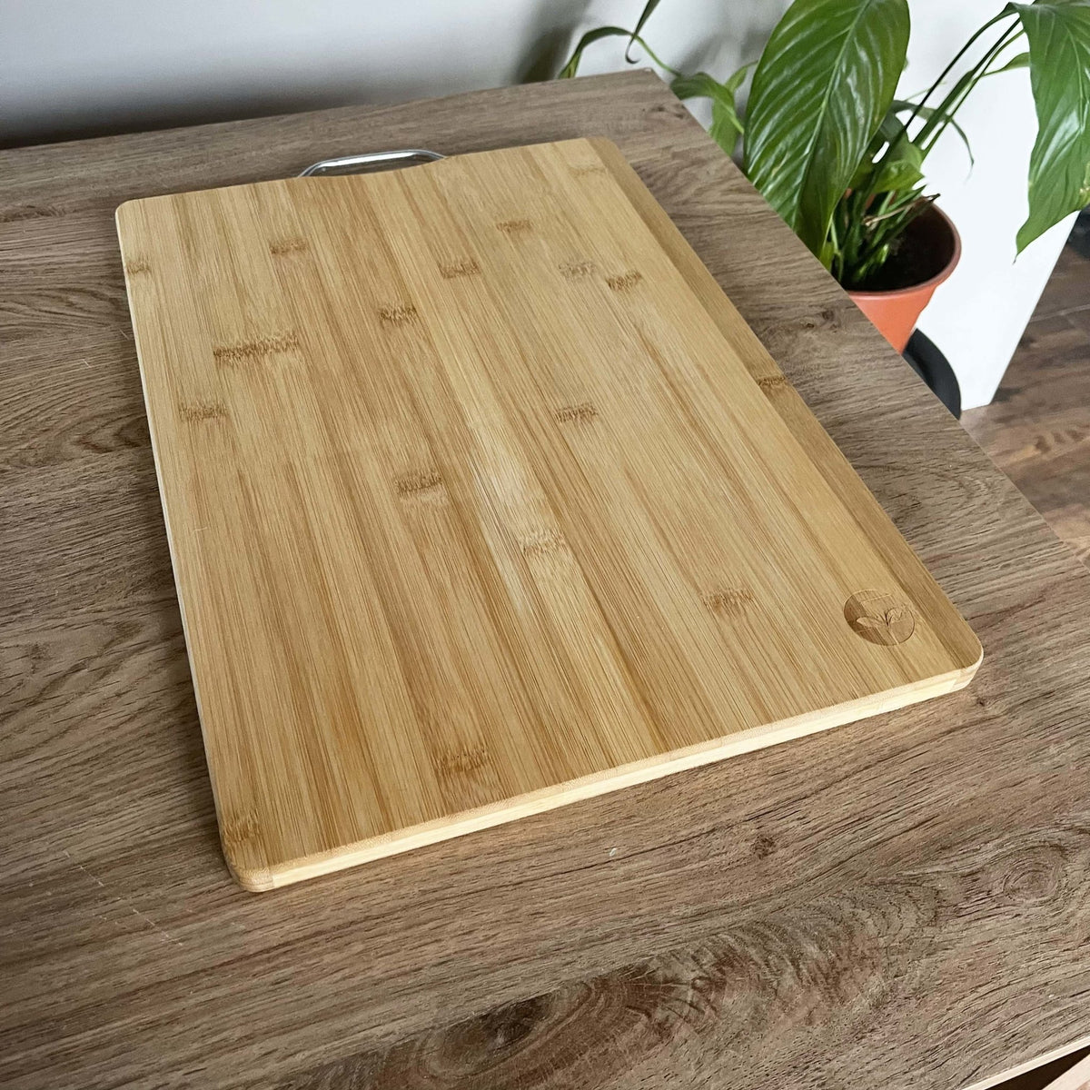 Large Bamboo Serving Board on wooden table