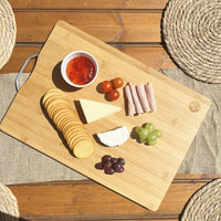 Large Bamboo Serving Board on garden dining table