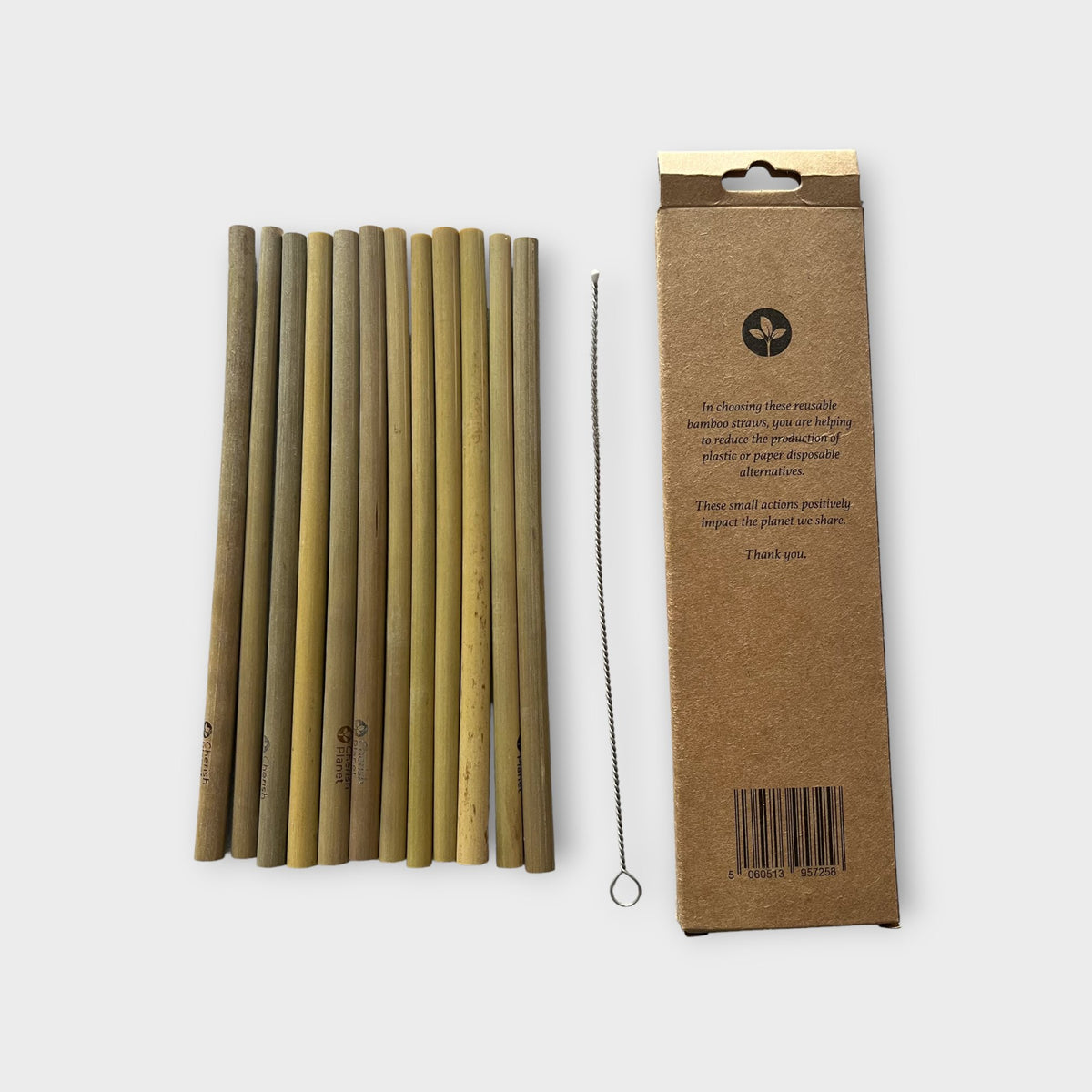 Large Organic Bamboo Reusable Drinking Straws - Set of 12 - Cherish Home