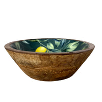 Lemons & Leaves Design Mango Wood Bowl - Cherish Home