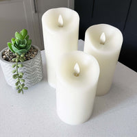 Luminara Real Wax Flameless Ivory Pillar Candle Gift Set