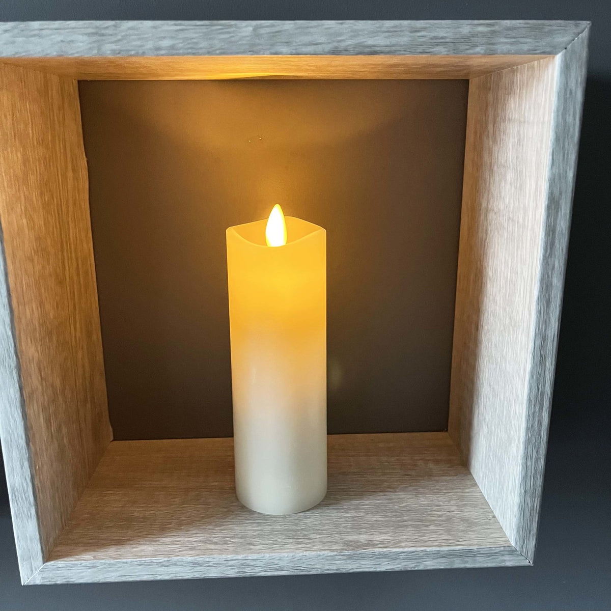 Luminara Real Wax Flameless Slim Ivory Pillar Candle (15.4cm tall)