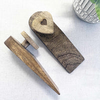Mango Wood Heart Door Stop - Cherish Home