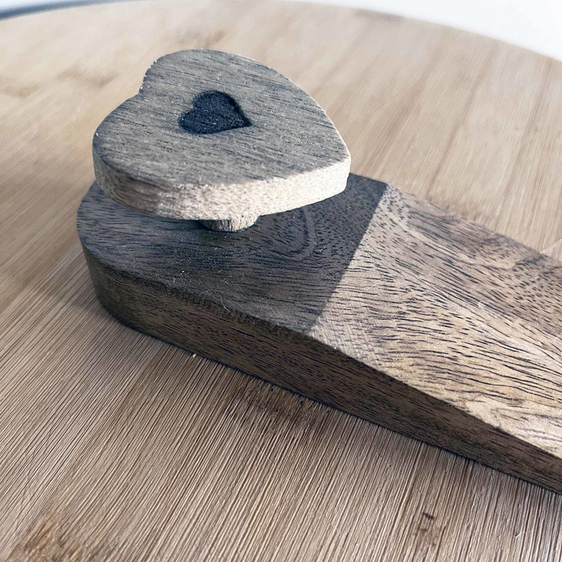 Mango Wood Heart Door Stop - Cherish Home