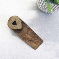 Mango Wood Heart Door Stop - Cherish Home