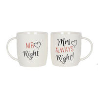 Mr & Mrs Right Mugs - Set of 2 - Cherish Home