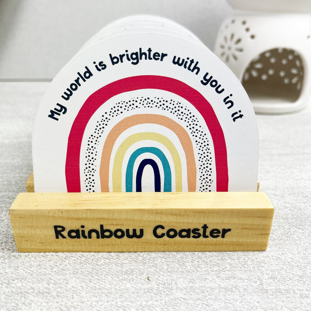 "My World" Rainbow Coaster - Cherish Home