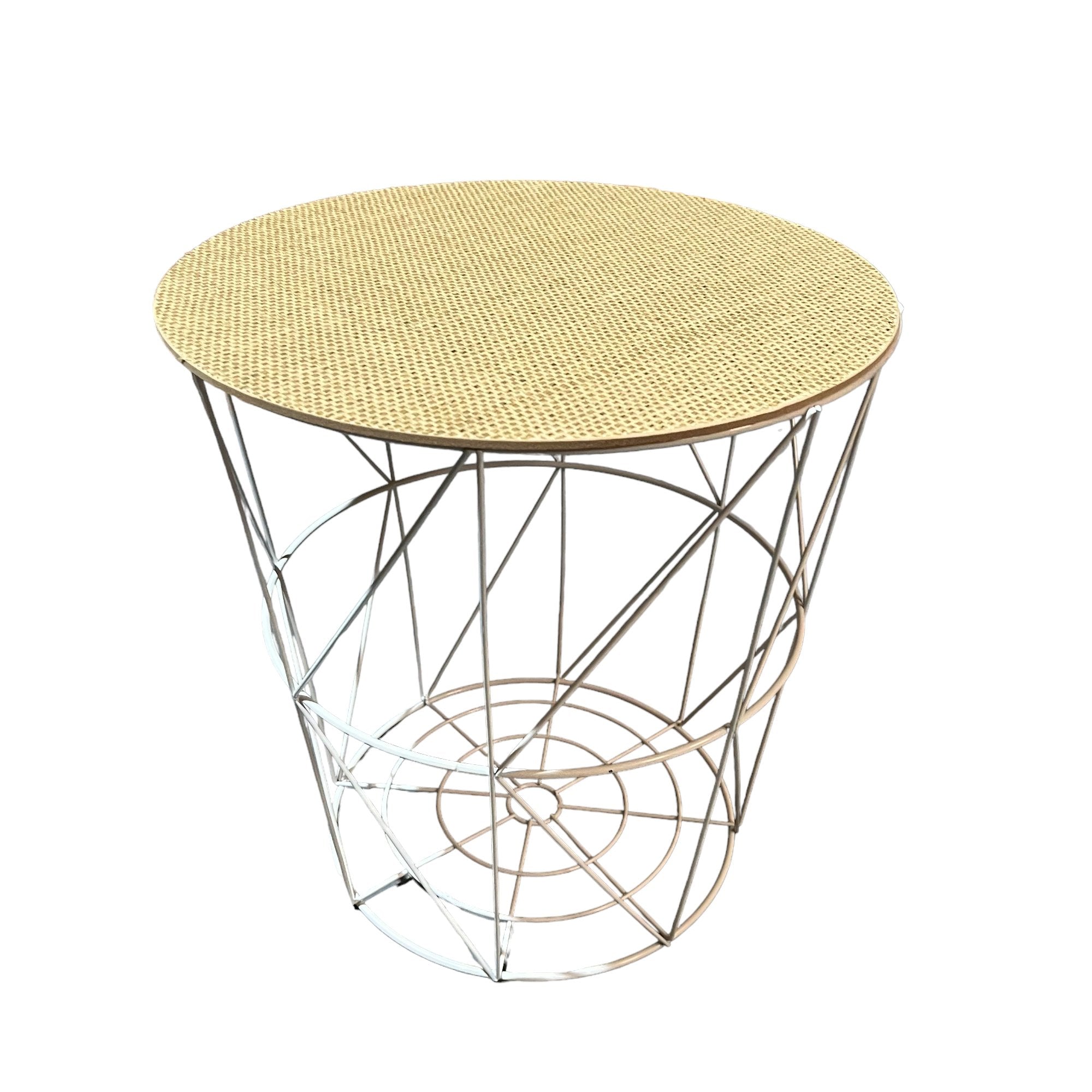 Wire basket table with wood deals top