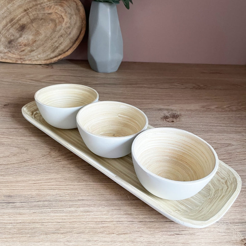 Pandam Bamboo Bowl Set on a dining table
