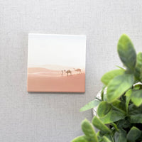 Pink Oasis Dusk Camel Ceramic Coaster - Cherish Home