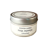 Pink Pepper 'Unwind' Candle Metal Pot Candle with Lid - Cherish Home