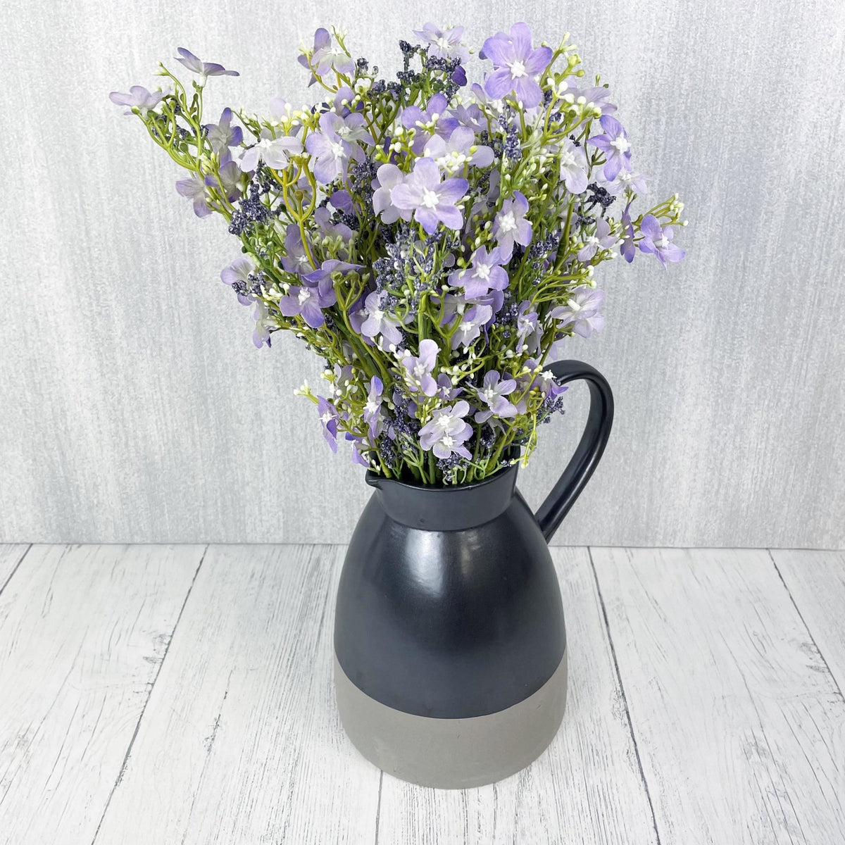 Purple Wildflower Spray in Dark Vase