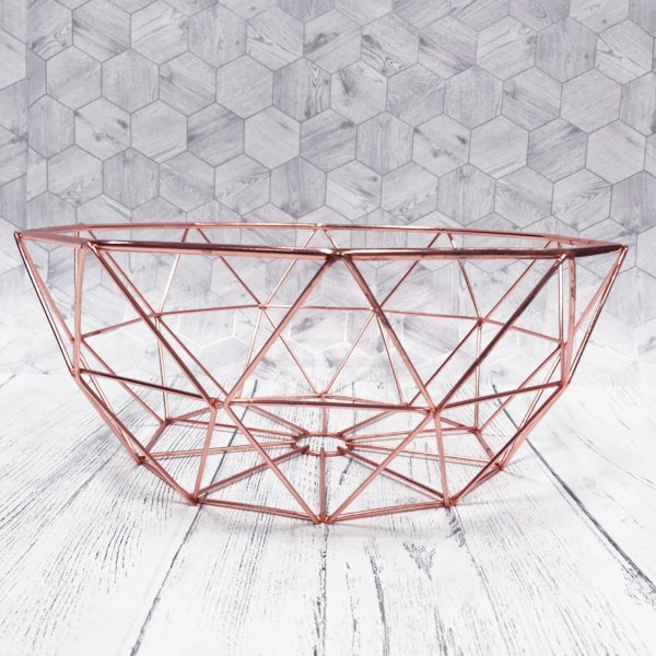 Rame Geometric Copper Wire Fruit Bowl - Cherish Home
