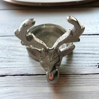 Reindeer Silver Style Metal Tea Light Holder - Cherish Home