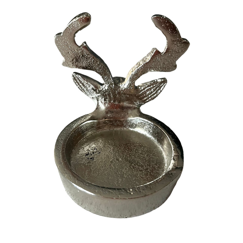 Reindeer Silver Style Metal Tea Light Holder - Cherish Home