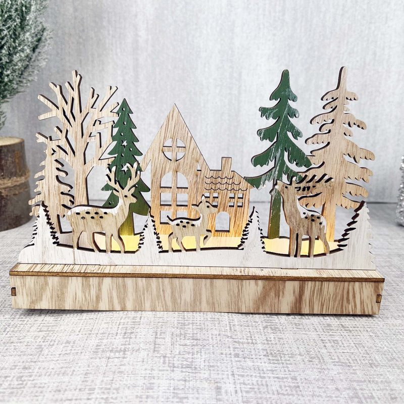 Reindeer & Trees LED Scene Decoration