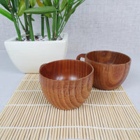 Reusable Brown Natural Bamboo Tea/Coffee Cups - Set of 2