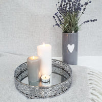 Revelare Silver Style Round Mirror Display Trays