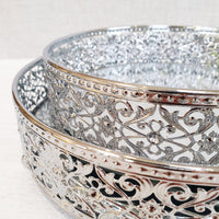 Revelare Silver Style Round Mirror Display Trays