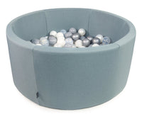 Round Children's Eco Ball-Pit with 200 Balls - Dark Mint, 90cm x 30cm - Cherish Home