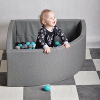 Round Children's Eco Ball-Pit with 200 Balls - Grey, 90X40cm - Cherish Home