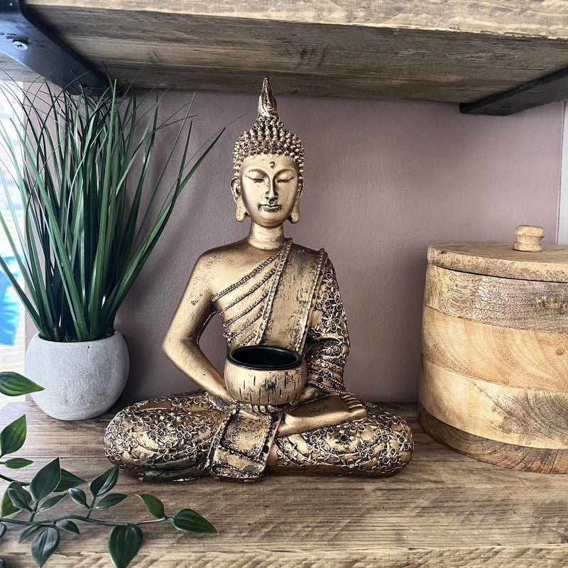 Rustic Effect Thai Buddha Candle Holder - Cherish Home