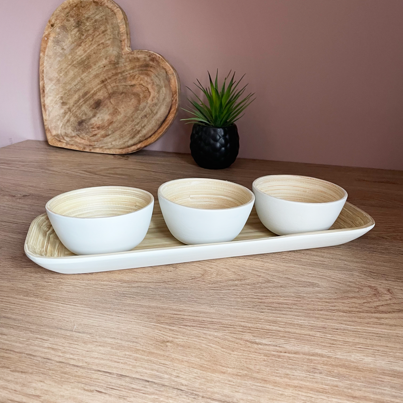 Pandam Bamboo Bowl Set on dining table