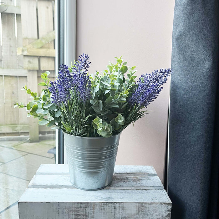 Small Purple & Green Artificial Lavender Spray