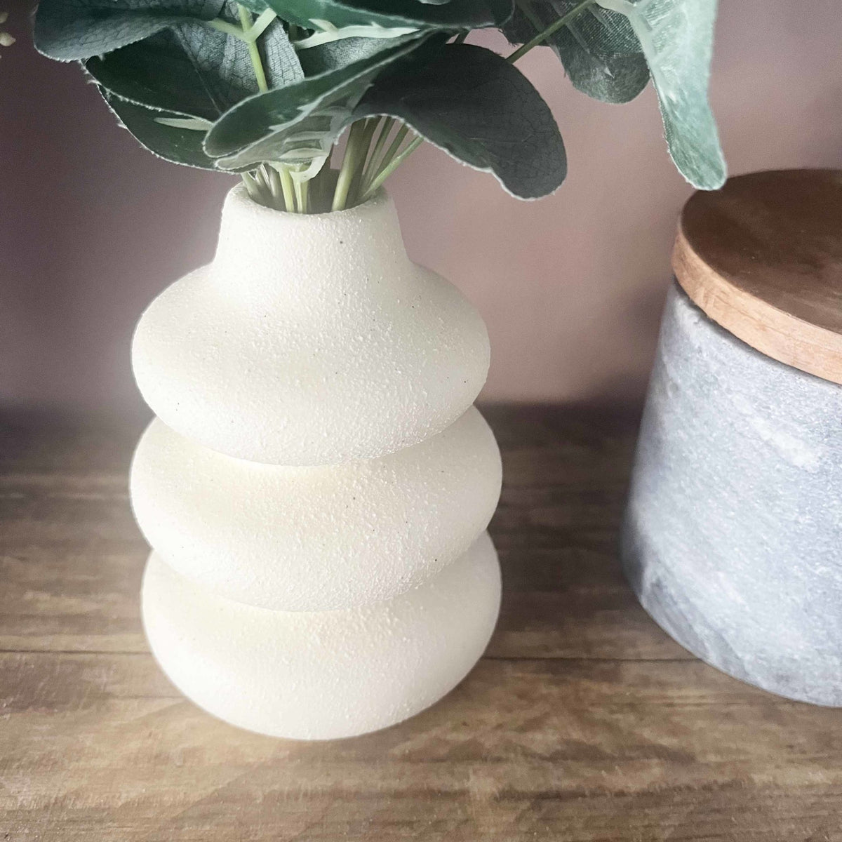 Small Textured Cream Speckle Vase - Cherish Home