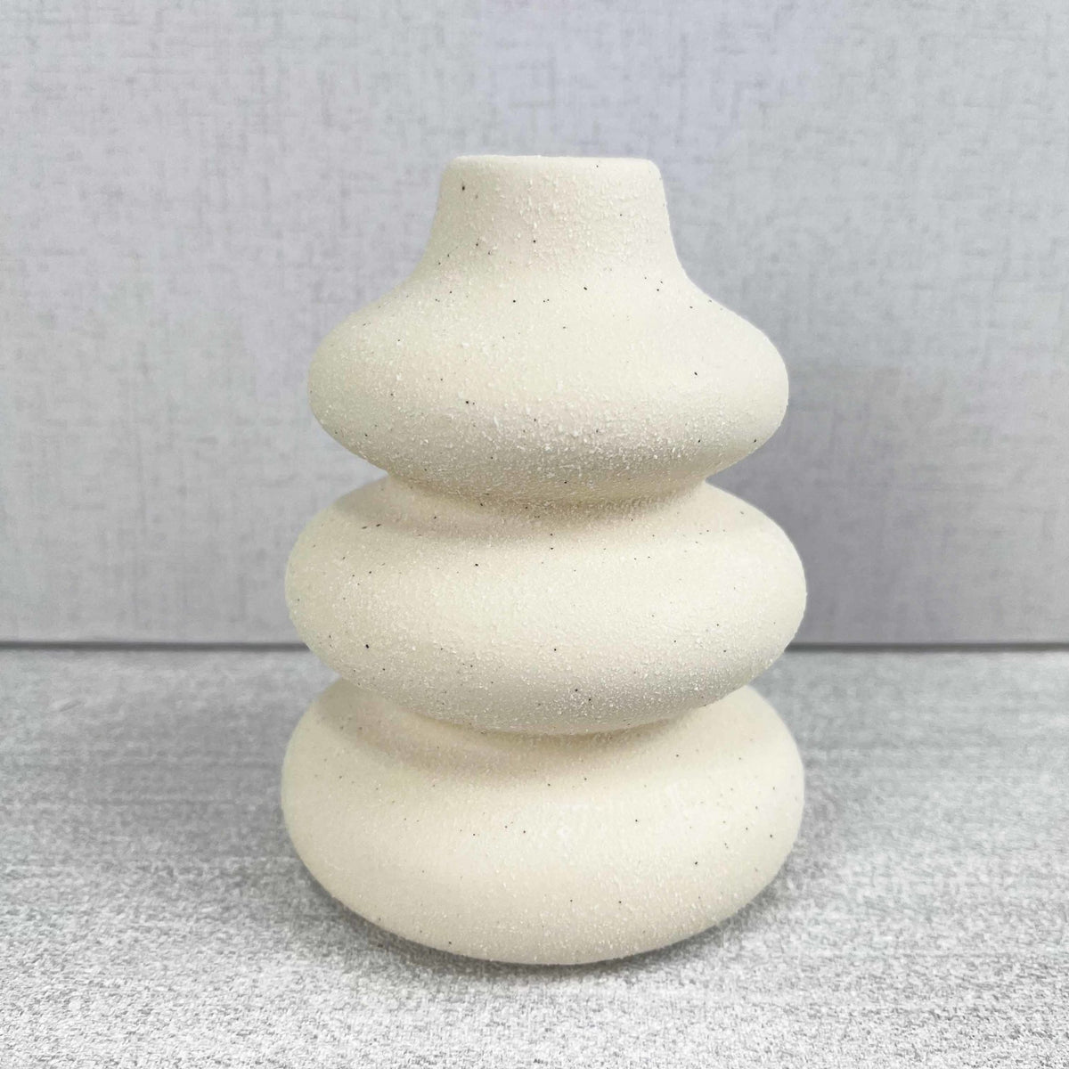 Small Textured Cream Speckle Vase - Cherish Home