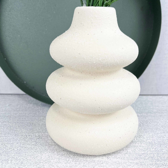 Small Textured Cream Speckle Vase - Cherish Home