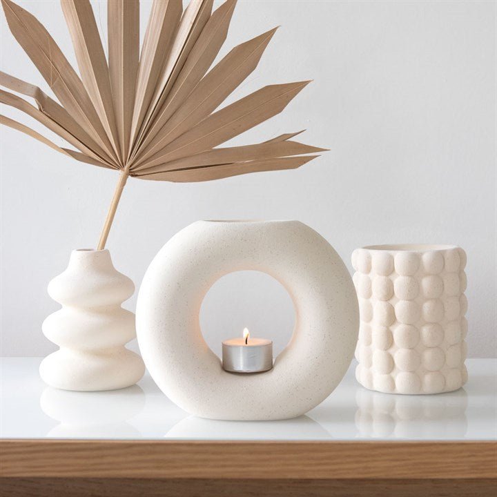 Small Textured Cream Speckle Vase - Cherish Home
