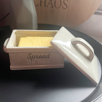 'Spread the Love' Antique Grey Butter Dish - Cherish Home