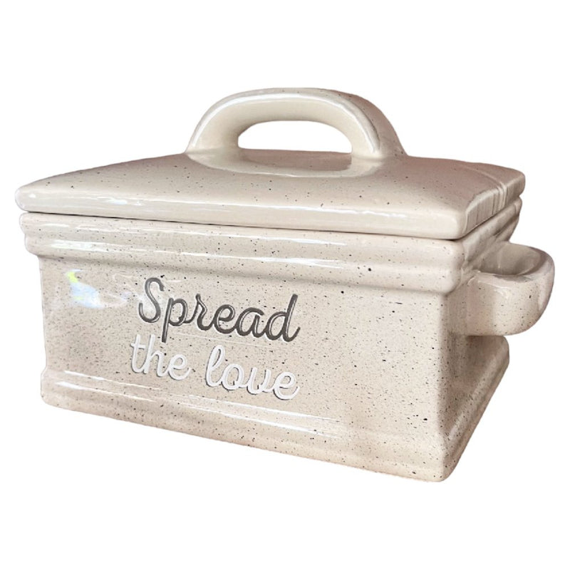 'Spread the Love' Antique Grey Butter Dish - Cherish Home