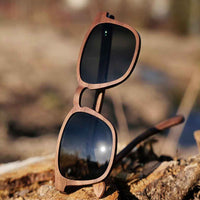 Stylish Walnut Unisex Sunglasses wth Carry Case - Tonal Brown - Cherish Home