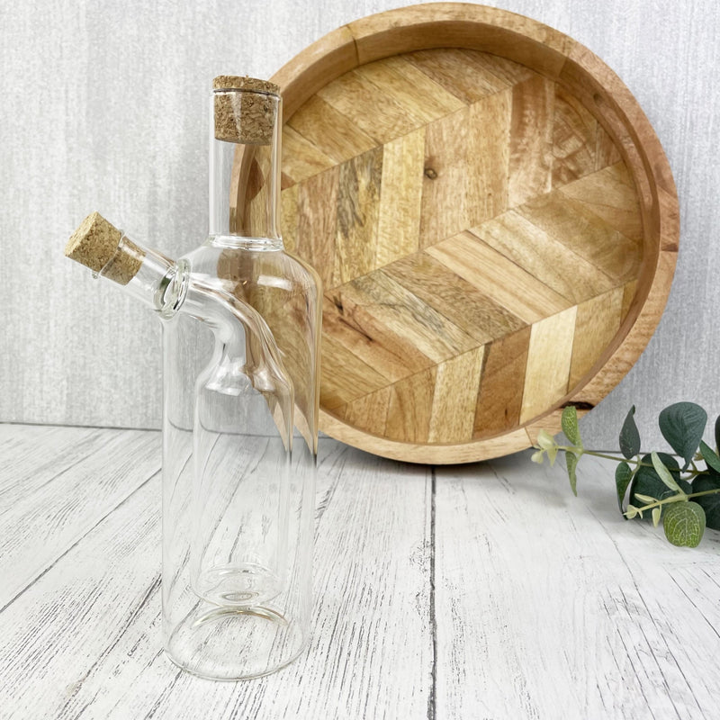 Tenere Oil & Vinegar Bottle with Wooden Tray in Background
