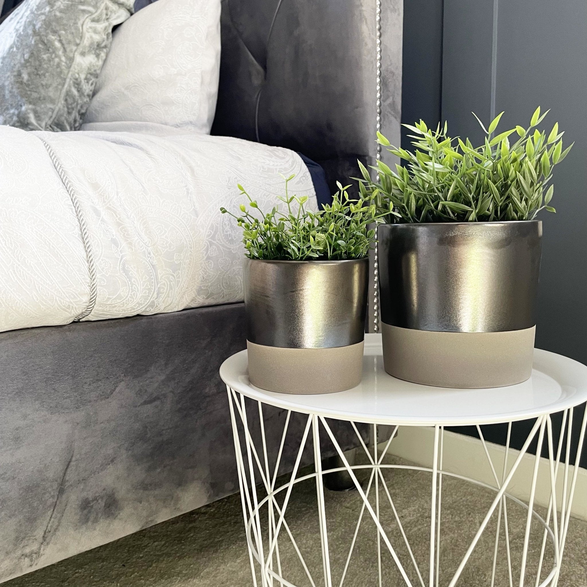Terra Grey Metallic Style Planters – Cherish Home