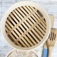 Two-Tier Bamboo Steamer top view