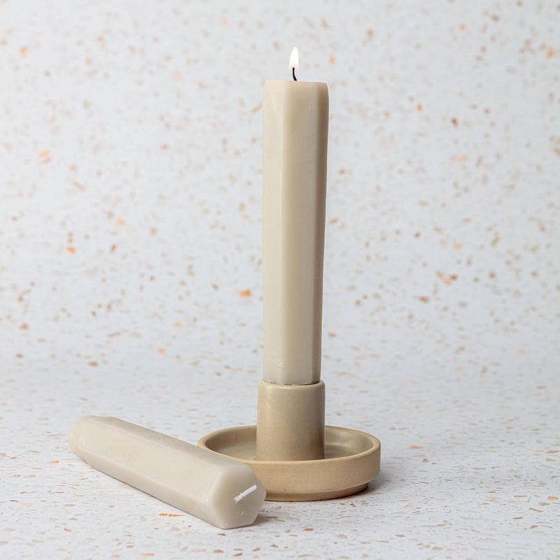 Vesta Tapered Candles Stone - Cherish Home