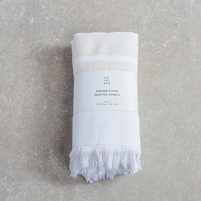 Washed Stone Kesh Tea Towels Set - Cherish Home