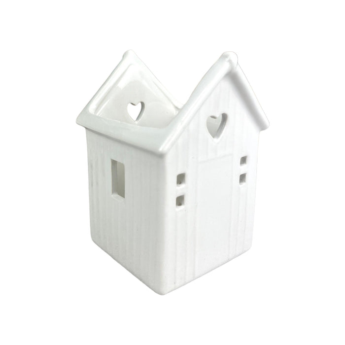 White Beach Hut Tea Light Holder - Cherish Home