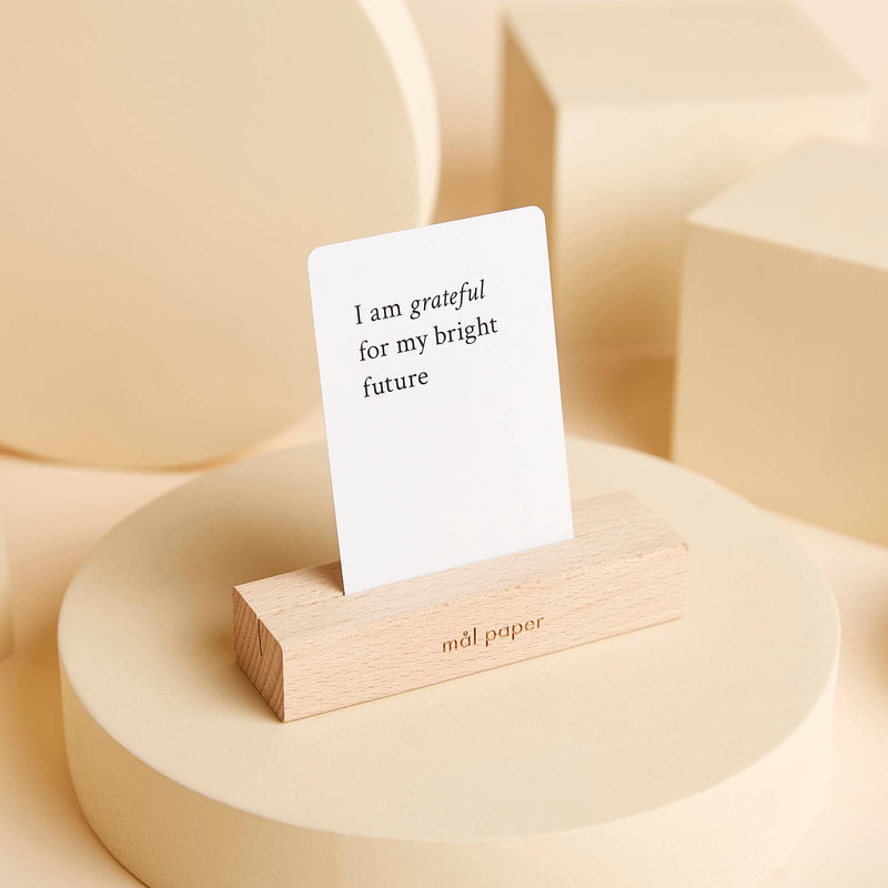 Wooden Block Mindfulness Card Stand - Card Deck Accessory - Cherish Home