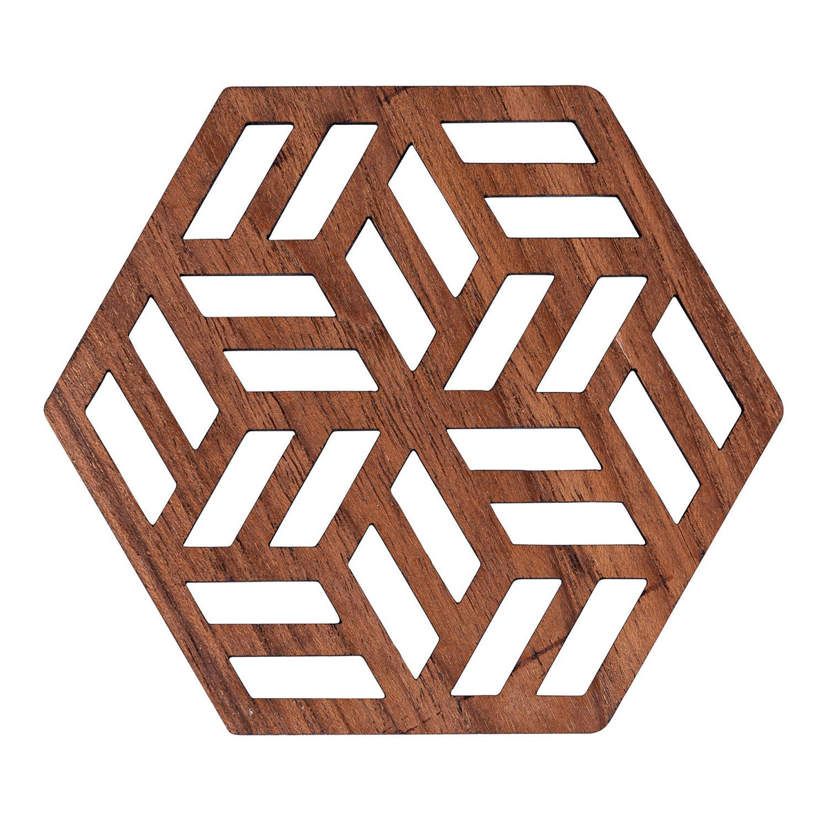 Zeta Upcycled Teak Wood Coasters - Set of 2 or 4 - Cherish Home